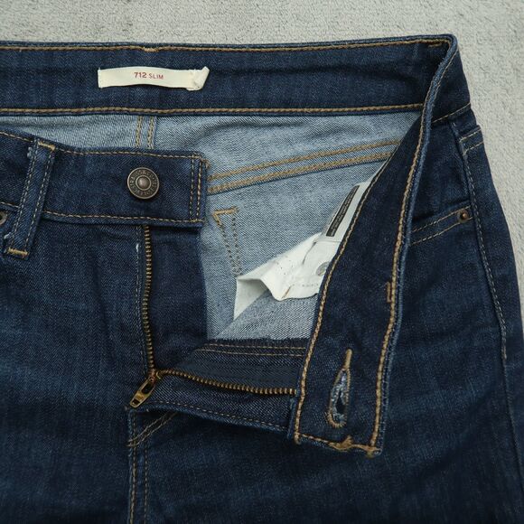 Levi's 712 Jeans Women's Size 29 Blue Mid-Rise Slim Straight Denim 31" Inseam - Picture 2 of 16